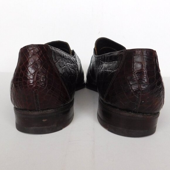 Vtg Alligator Leather Loafer Slip On Dress Shoes Size 11 A Johnson Murphy - Picture 6 of 12